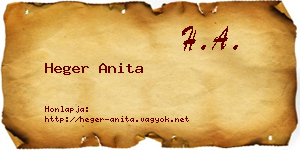 Heger Anita névjegykártya