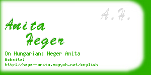 anita heger business card